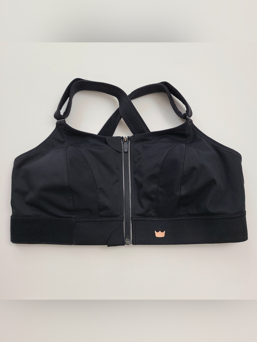 Shefit Ultimate Sports Bra 3 Luxe Black Front Zip Adjustable High Impact EUC!